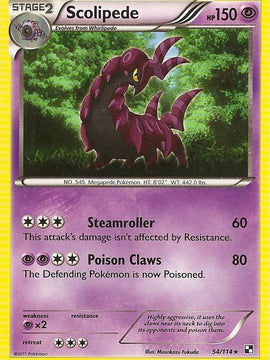 Scolipede (54/114) (Cracked Ice Holo) [Black & White: Dragons Exalted]