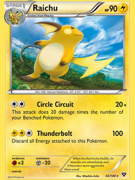 Raichu (43/146) (Cosmos Holo) (Blister Exclusive) [XY: Base Set]