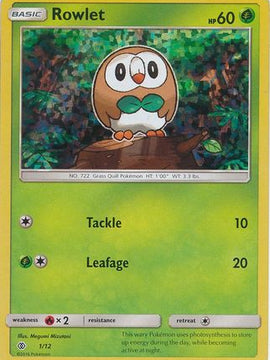 Rowlet (1/12) [McDonald's Promos: 2017 Collection]