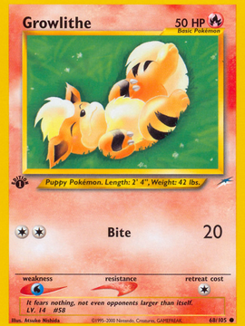 Growlithe (68/105) [Neo Destiny 1st Edition]