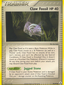 Claw Fossil (78/92) [EX: Legend Maker]