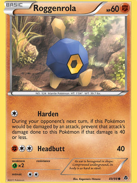 Roggenrola (49/98) (Cracked Ice Holo) (Blister Exclusive) [Black & White: Emerging Powers]