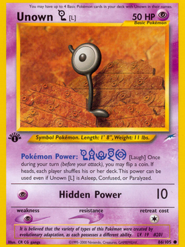 Unown [L] (86/105) [Neo Destiny 1st Edition]