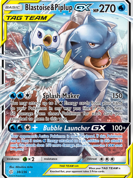 Blastoise & Piplup GX (38/236) [Sun & Moon: Cosmic Eclipse]