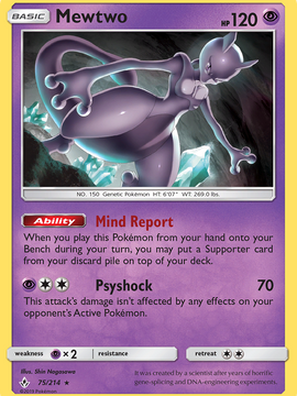 Mewtwo (75/214) (Cosmos Holo) [Sun & Moon: Unbroken Bonds]