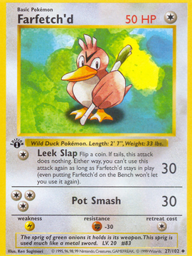 Farfetch'd (27/102) (Shadowless) [Base Set 1st Edition]