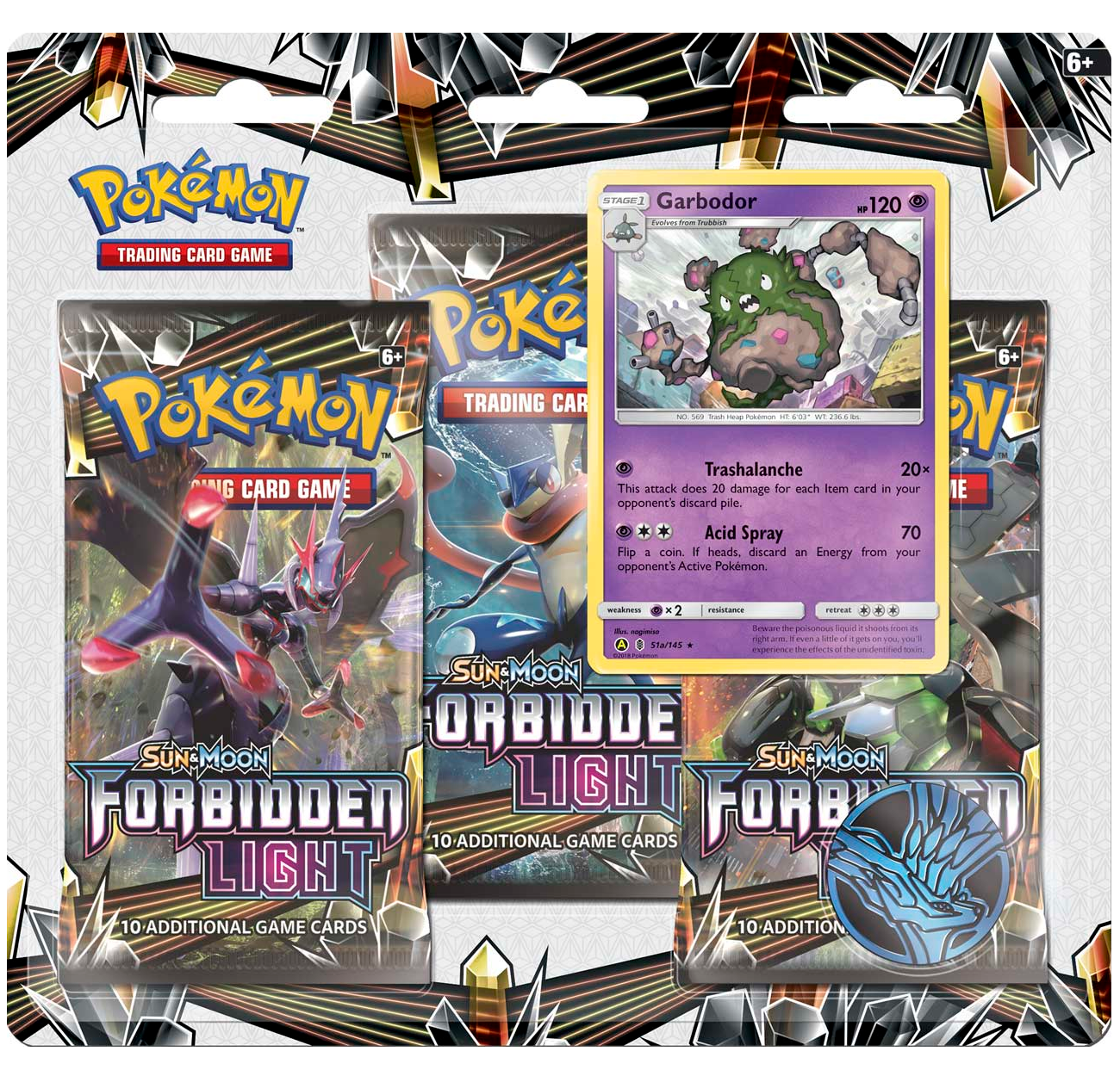 [Minor flaws - See description] Sun & Moon: Forbidden Light - 3-Pack Blister (Garbodor)