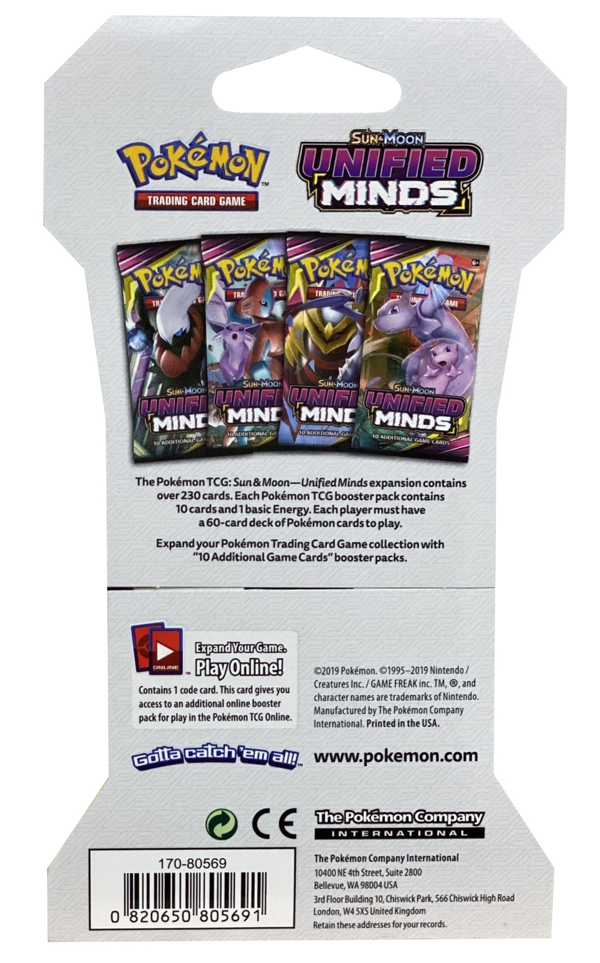 Sun & Moon: Unified Minds - Sleeved Booster Pack (Random Art)