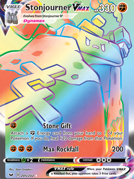 Stonjourner VMAX (205/202) [Sword & Shield: Base Set]