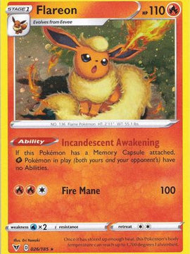 Flareon (026/185) (Cosmos Holo) [Sword & Shield: Vivid Voltage]