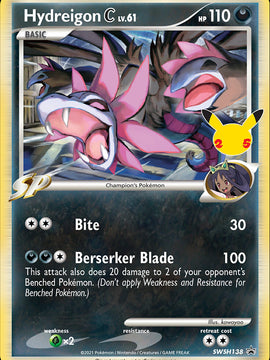 Hydreigon C (SWSH138) (Celebrations) [Sword & Shield: Black Star Promos]