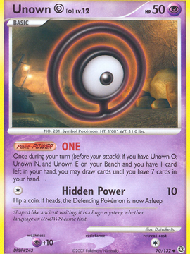 Unown O (70/132) [Diamond & Pearl: Secret Wonders]
