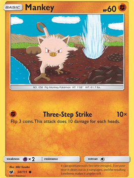 Mankey (50/111) [Sun & Moon: Crimson Invasion]