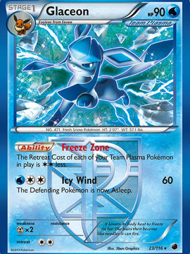 Glaceon (23/116) (Theme Deck Exclusive) [Black & White: Plasma Freeze]