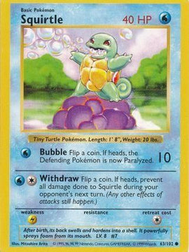 Squirtle (63/102) [Base Set Shadowless Unlimited]
