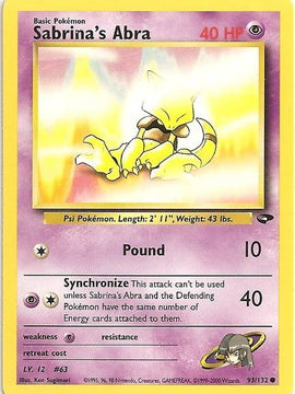 Sabrina's Abra (93/132) [Gym Challenge Unlimited]
