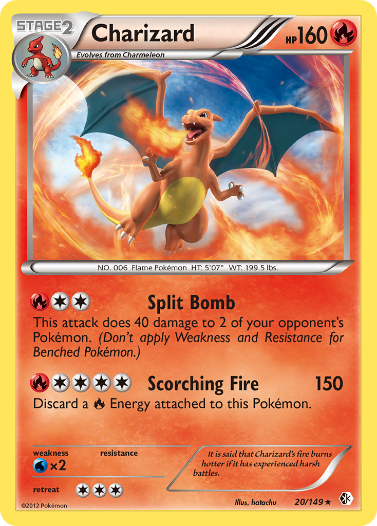 charizard pokemon card black and white The Flame Pokmon unleashes an inferno on this set that includes enough sleeves for a full deck and for a few extra cards Charizard 20/149 Black & White