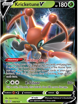 Kricketune V (006/163) [Sword & Shield: Battle Styles]