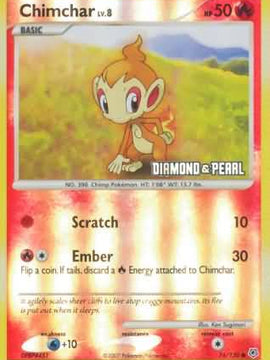 Chimchar - 76/130 [Diamond & Pearl] (76) [Burger King Promos] Reverse Holofoil