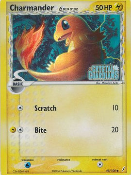 Charmander (49/100) (Delta Species) (Stamped) [EX: Crystal Guardians]