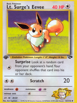 Lt. Surge's Eevee (51/132) [Gym Challenge 1st Edition]