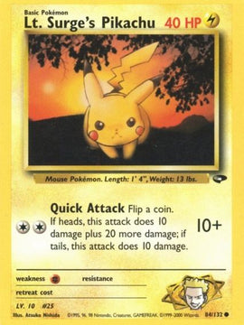 Lt. Surge's Pikachu (84/132) [Gym Challenge Unlimited]