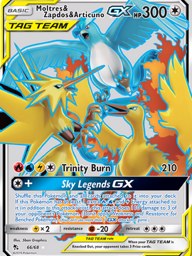 Moltres & Zapdos & Articuno GX (66/68) [Sun & Moon: Hidden Fates]