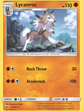 Lycanroc (76/147) (Theme Deck Exclusive) [Sun & Moon: Burning Shadows]