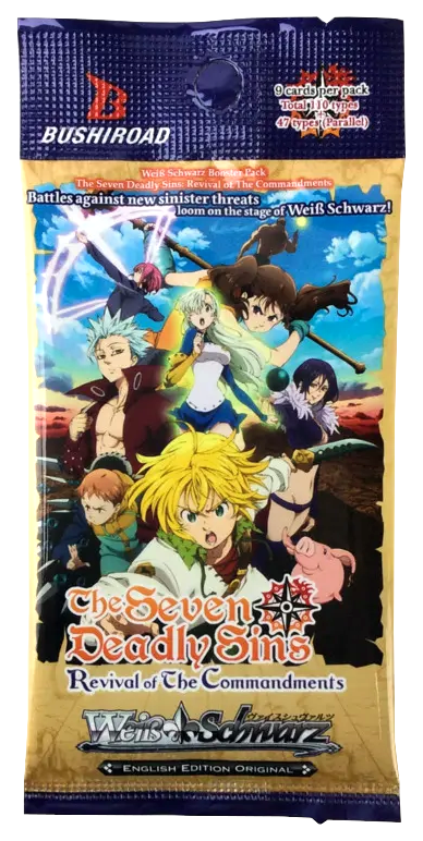 weiss schwarz seven deadly sins booster box Weiss Schwarz Trading Card Game The Seven Deadly Sins Revival of the Commandments Booster Pack 9 Cards BushiRoad