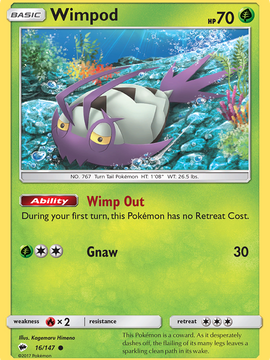 Wimpod (16/147) [Sun & Moon: Burning Shadows]