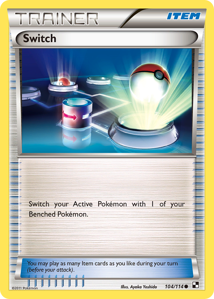 pokemon card trainer switch Base Set First Edition #95(Shadowless) Placeholder Image Provided Switch (104/114) [Black & White: