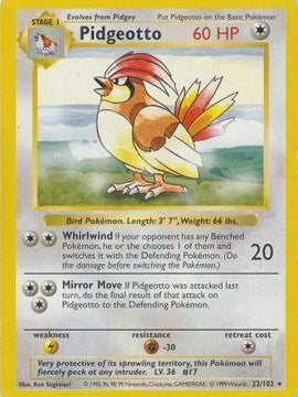 Pidgeotto (22/102) [Base Set Shadowless Unlimited]