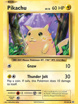 Pikachu (35/108) (Theme Deck Exclusive) (Cracked Ice Holo) [XY: Evolutions]