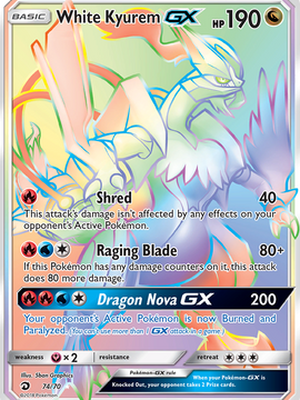 White Kyurem GX (74/70) [Sun & Moon: Dragon Majesty]