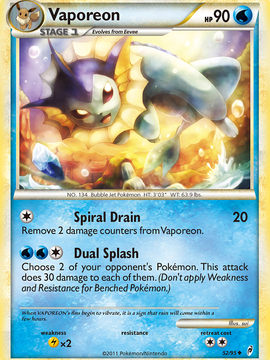 Vaporeon (52/95) [HeartGold & SoulSilver: Call of Legends]