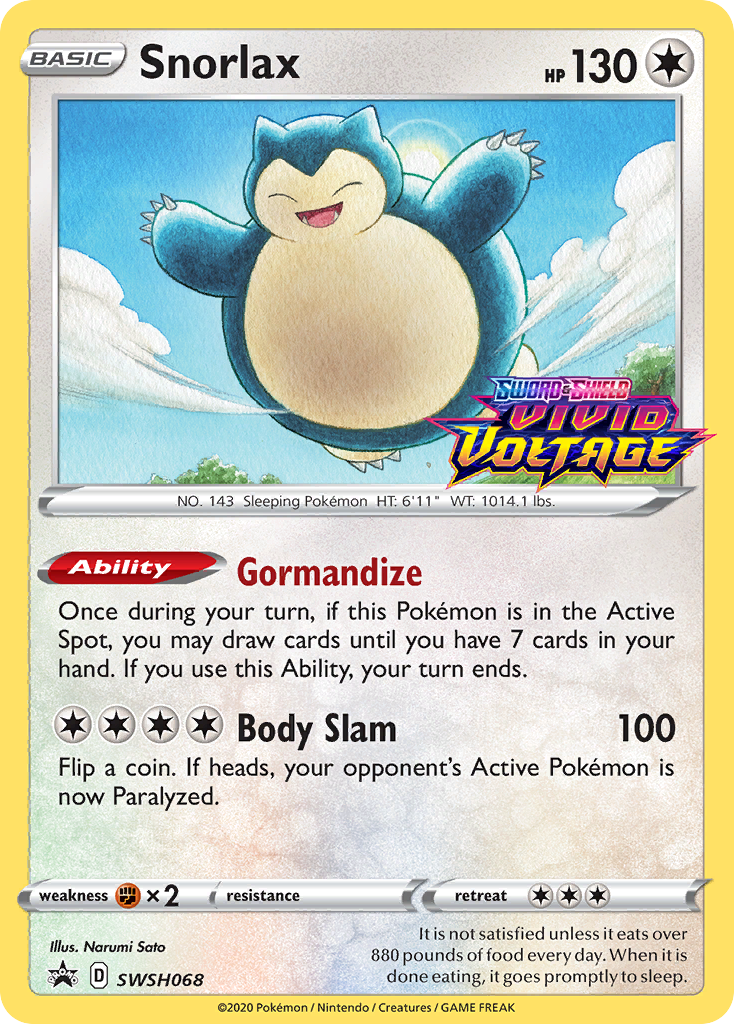 Snorlax (SWSH068) (Prerelease Promo) [Sword & Shield: Black Star Promo – Danireon Cards & Games