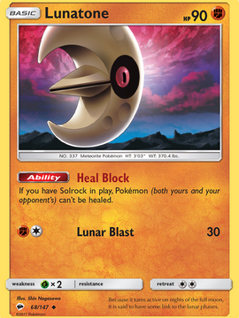 Lunatone (68/147) [Sun & Moon: Burning Shadows]