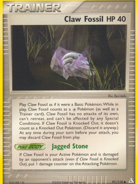 Claw Fossil (91/110) [EX: Holon Phantoms]