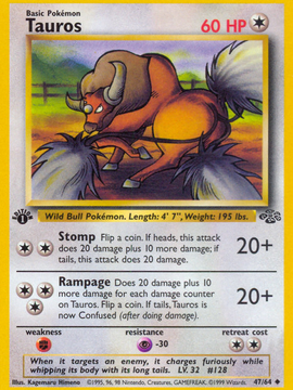 Tauros (47/64) [Jungle 1st Edition]