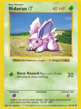 Nidoran (55/102) (Male) [Base Set Shadowless Unlimited]