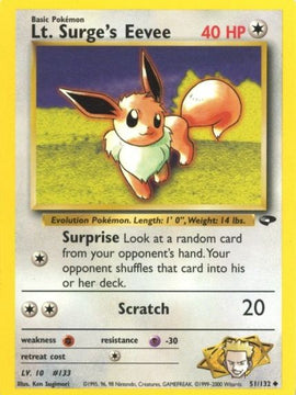 Lt. Surge's Eevee (51/132) [Gym Challenge Unlimited]