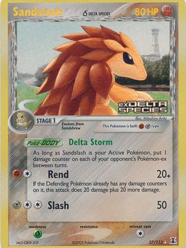 Sandslash (27/113) (Delta Species) (Stamped) [EX: Delta Species]