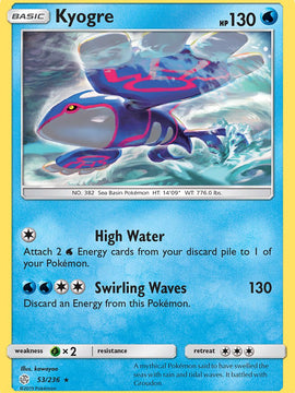Kyogre (53/236) (Cracked Ice Holo) (Theme Deck Exclusive) [Sun & Moon: Cosmic Eclipse]