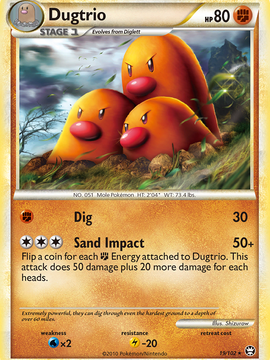 Dugtrio (19/102) [HeartGold & SoulSilver: Triumphant]
