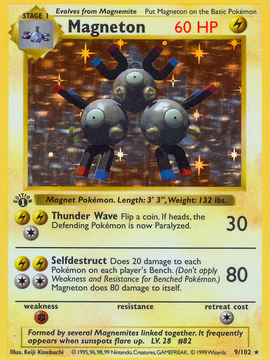 Magneton (9/102) (Shadowless) [Base Set 1st Edition]