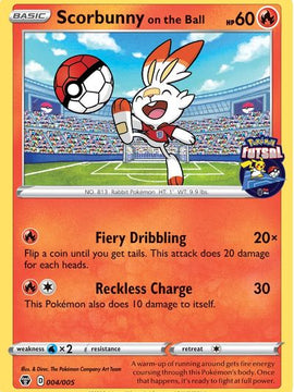 Scorbunny on the Ball (004/005) [Pokemon Futsal Collection]