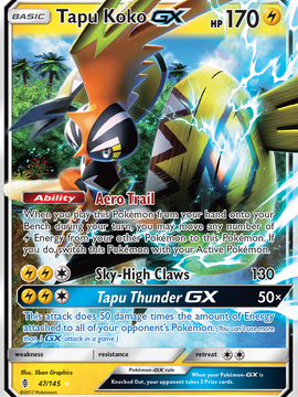 Tapu Koko GX (47/145) [Sun & Moon: Guardians Rising]